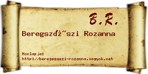 Beregszászi Rozanna névjegykártya
